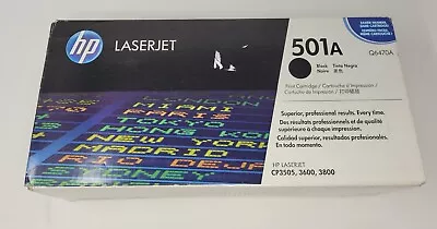 HP 501A Black Toner Cartridge LaserJet 3600 3800 Q6470A OEM Genuine • $24.99