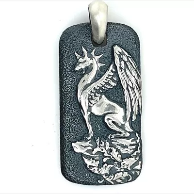 David Yurman Estate Griffen Dog Tag Sterling Silver DY181 • $319.20