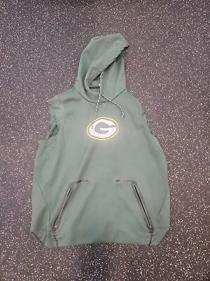 Green Bay Packers Nike Sleeveless Hooded Sweatshirt XL Hoodie Team Issued NFL • $64.99