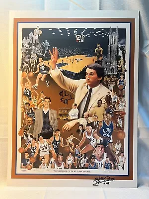 Mike Krzyzewski & Mike Gminski Signed Paul Miller History Of Duke Lithograph JSA • $499.99