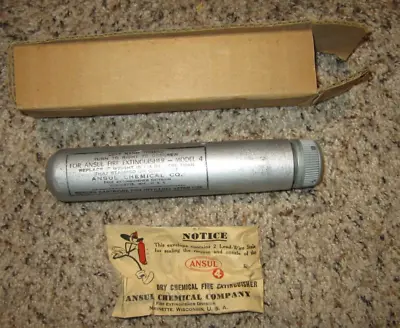 Vintage ANSUL Cartridge For Model 4 Fire Extinguisher -NOS- IN ORIGINAL BOX • $19.99