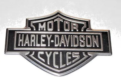 HARLEY DAVIDSON BAR & SHIELD LOGO EMBLEM METAL 4  X 3  MADE IN USA • $64.99