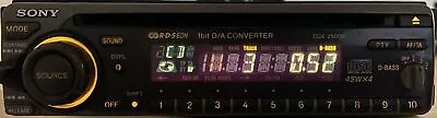 Retro Sony CDX-2500R 1bit D/A Converter Car CD RDS Radio Player 4x45W / Tested • $126.71