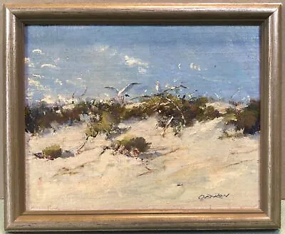 Otto Boron Beach Side Seagulls Framed Oil Painting Circa 1960s • $315