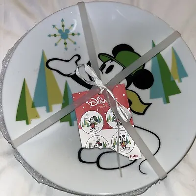 Set Of 4 Disney NEW!  Mickey Mouse 8  Lunch Salad Appetizer Plates. No Flaws • $17.97