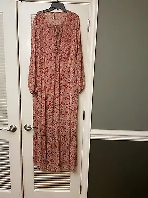 Xhilaration Women’s Maxi Dress Long Sleeve Floral Size Large • $9.99