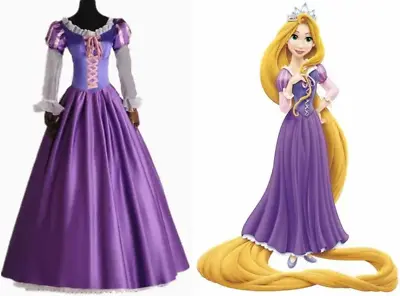 $79.99 • Buy Adult Tangled Rapunzel Princess Cosplay Fancy Dress Formal Costumes Long Skirt