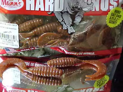 Mann's HardNose 4  20pk Grubs HNCTG4-05 Color (PUMPKIN PEPPER) For BASS/WALLEYE • $4.99