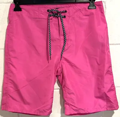 Hurley Mens Board Shorts Swim Trunks Pink Tie Waist Unlined Back Pocket Size 28 • $19.99