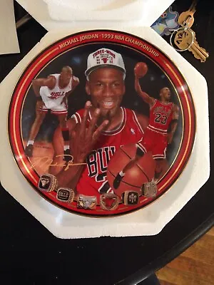 Michael Jordan  1993 NBA CHAMPIONSHIP  BULLS Plate Bradford Exchange UpperDeck • $40