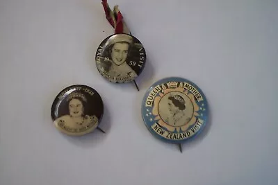 Three Pinbacks For Visits By Queen Mother And Princess Alexandra. • £9.99