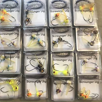 12 Piece Asst. Scrounger Jig Heads By Luck-E-Strike 1/4 3/8 And 1/2 Oz -6 Pks • $21