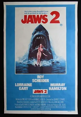 JAWS 2 1978 Original Australian Movie Poster Roy Scheider Shark Art • $199