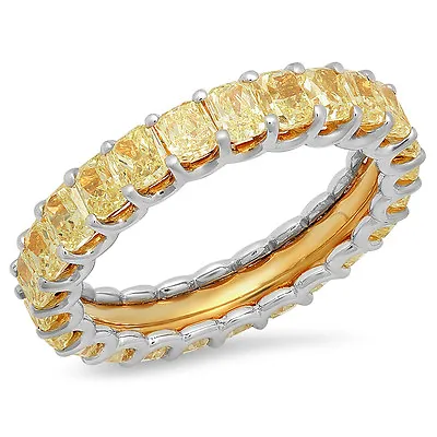 Make Your Own Fancy Yellow Diamond Eternity Band! Custom Metal & Diamond Size! • £9723.63