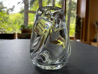 $73.29 • Buy Vintage 1950’s VAL ST. LAMBERT HEAVY CRYSTAL GLASS VASE  Signed   MidCentury Mod