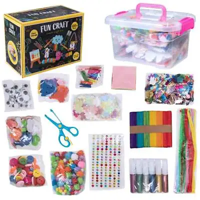 £18.99 • Buy Arts And Crafts Kit For Kids With Storage Box Jumbo Craft Set For Kids Fun Craft