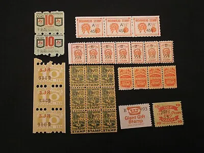 7 Types Of Merchant Trading Stamps S&H Indianhead Fox Drug King Korn Plus 3 • $12.95