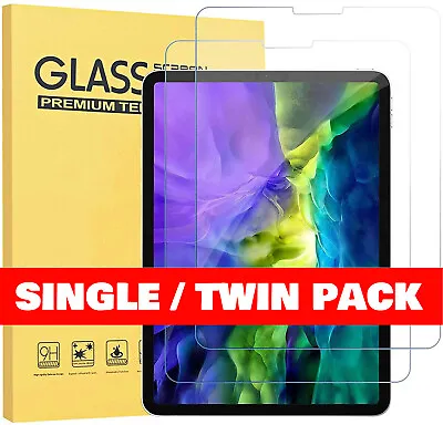 [2 Pack] Tempered Glass Screen Protector For IPad 10.9  Air 4/5th Pro 11 1/2/3  • £3.99