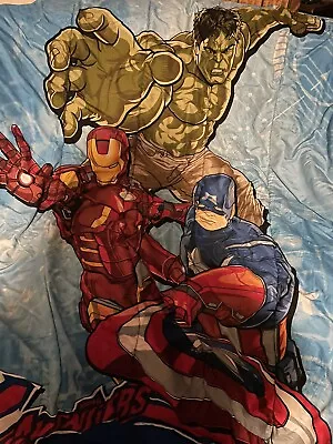 2012 Avengers Twin/Full Reversible Comforter Bed Spread 73X87 Marvel Hulk Iron • $19.54