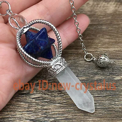 Natural Lapis Lazuli Merkaba Star Pendant Quartz Crystal Point Healing 1pc • $10.99