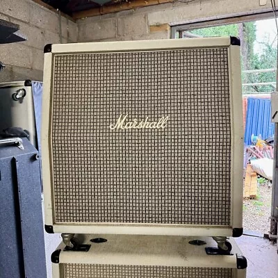 Vintage 1980s Marshall JCM800 White 4x12 Slant Guitar Amplifier Cabinet G12T-75 • $989.42