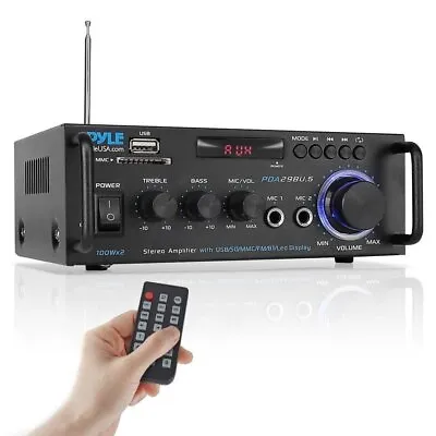 Pyle Wireless BT Stereo Power Amplifier-100WX2 Blue Series Compact And Audio • $45.99