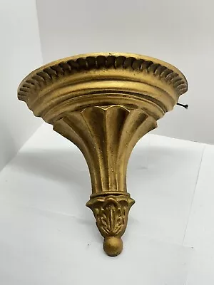 Vintage Hoda H050 Gilt Gold Cast Metal Wall Sconce Planter • $24.99