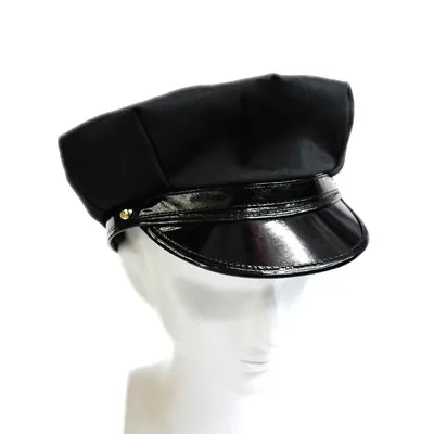 Black Octagon Hat Captain Skipper Police Sheriff Hat Cap Party Costume Cosplay  • £10.34