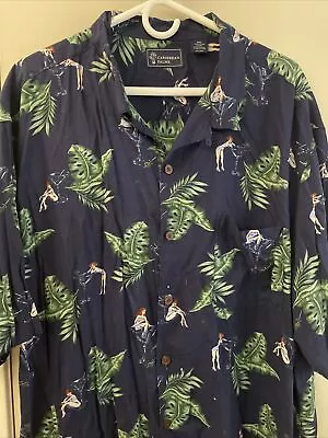 Caribbean Palm LADIES AND MARTINI Print Short Sleeve Hawaiian Camp Shirt 2XL • $8.11