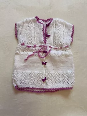 Hand Knitted Baby Dress 0-3 Months • £3