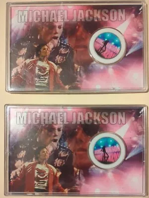 2x LOT- Michael Jackson Half Dollar Colorized Coin In Casing Rare VG Free Shp • $99.95