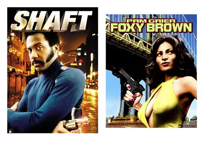 SHAFT Foxy Brown Movies (2) Fridge MAGNETS Set Pam Grier 70's Blaxploitation • $18.95