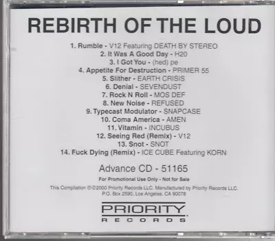 Rebirth Of The Loud Cd Promo Ice Cube F/korn Sevendust Mos Def Incubus V12 Snot • $7.99