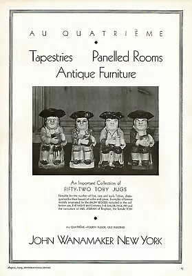 1920s BIG Vintage John Wanamaker Antique Ralph Wood Toby Jug Photo Print Ad • $35