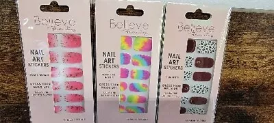 BELIEVE BEAUTY NAIL ART STICKERS New 1 Pack I SEE Spots Peace Love Stickers .. • $13.99