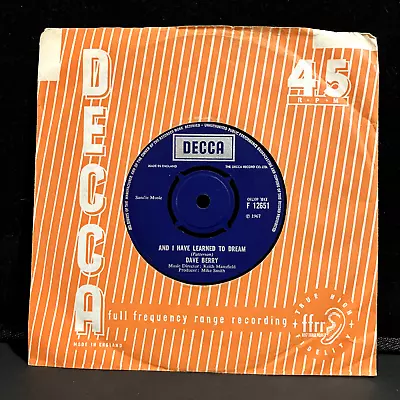 Dave Berry And I Have Learned To Dream UK Decca 1967 7  45 Single EX+ • £9.80