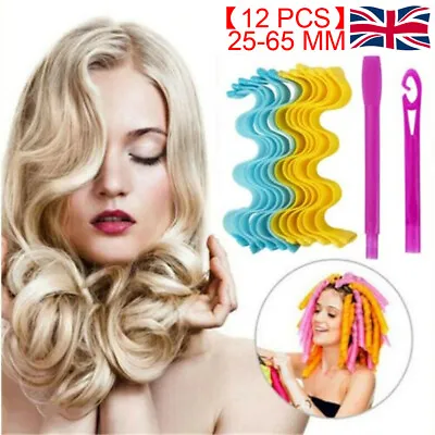 £8.54 • Buy Magic Curlers No Heat Hair Tool Spiral Curl Formers Leverage Rollers With Hook