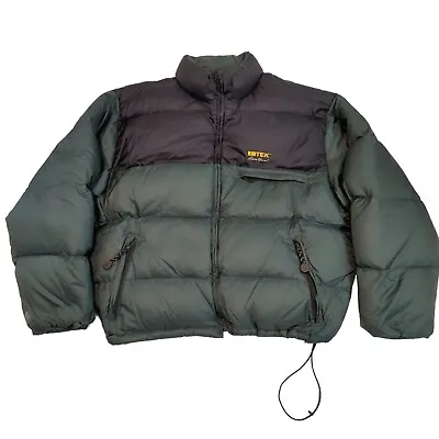 VTG Eddie Bauer EBTEK Jacket Mens Size XL Green Black Goose Down Puffer Coat • $99.99