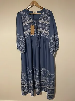 $28.60 • Buy Jaase Blue Maxi Dress Boho Small - New