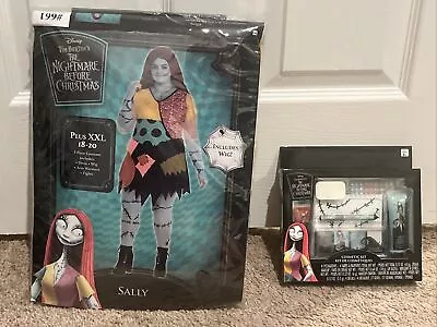 $58.99 • Buy NWT Nightmare Before Christmas Sally Plus Costume & Make-Up Kit 2x XXL 18-20
