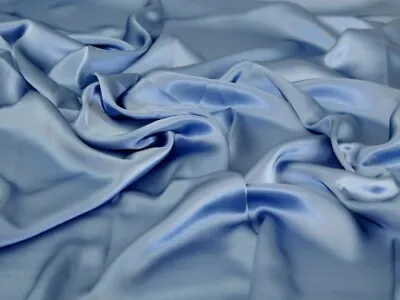 Liberty London Belgravia Silk Satin Fabric Forget Me Not - Per Metre • £44.99