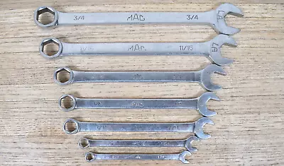 Mac Tools 7 Piece SAE 6-Point Combination Wrench Set 1/4 To 3/4 • $99