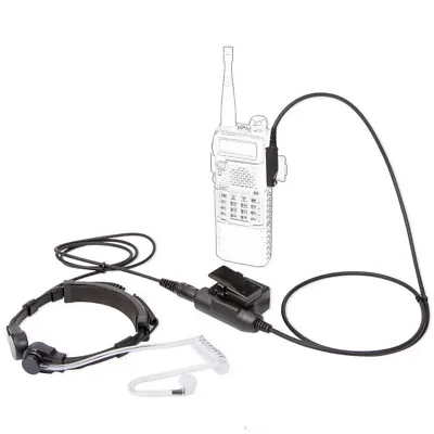 Walkie Talkie Mic U94 PTT Neck Throat Mic Earpiece Radio Nato Tactical Headset • £29.62