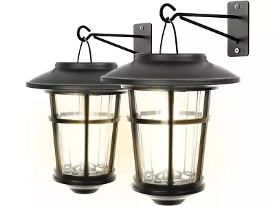 Lot Of 2 Landia Home 2 Pack Solar Wall Lanterns Black ( 4 Lanterns Total ) New • $49.95