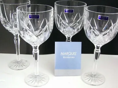 $59.99 • Buy SET Of 4 Waterford Marquis Brookside Crystal Water Glass Wine Goblets 8 3/4” NIB