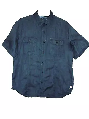 Margaritaville Shirt Men Large Blue Collare Short Sleeve Button Up • $15