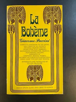 Dover Opera Guide & Libretto Series: La Boheme By Puccini - 1962 • $2.49