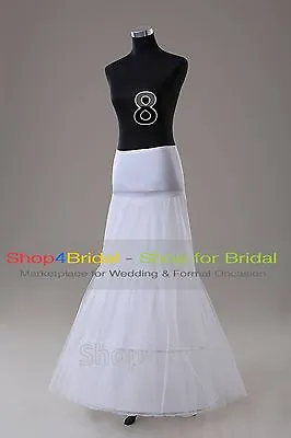 White 2 Hoop Fishtail Mermaid Skirt Wedding Dress Crinoline Petticoat Slips • $19.99