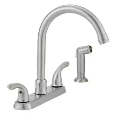 Glacier Bay Builders Double Handle Standard Kitchen Faucet Stainless Steel • $64.95