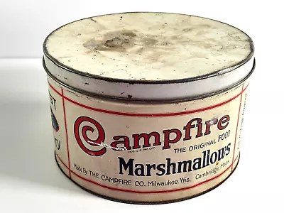 Original Vtg Campfire Marshmallows 5lb Tin Milwaukee WI Cambridge MA #1 • $199.99